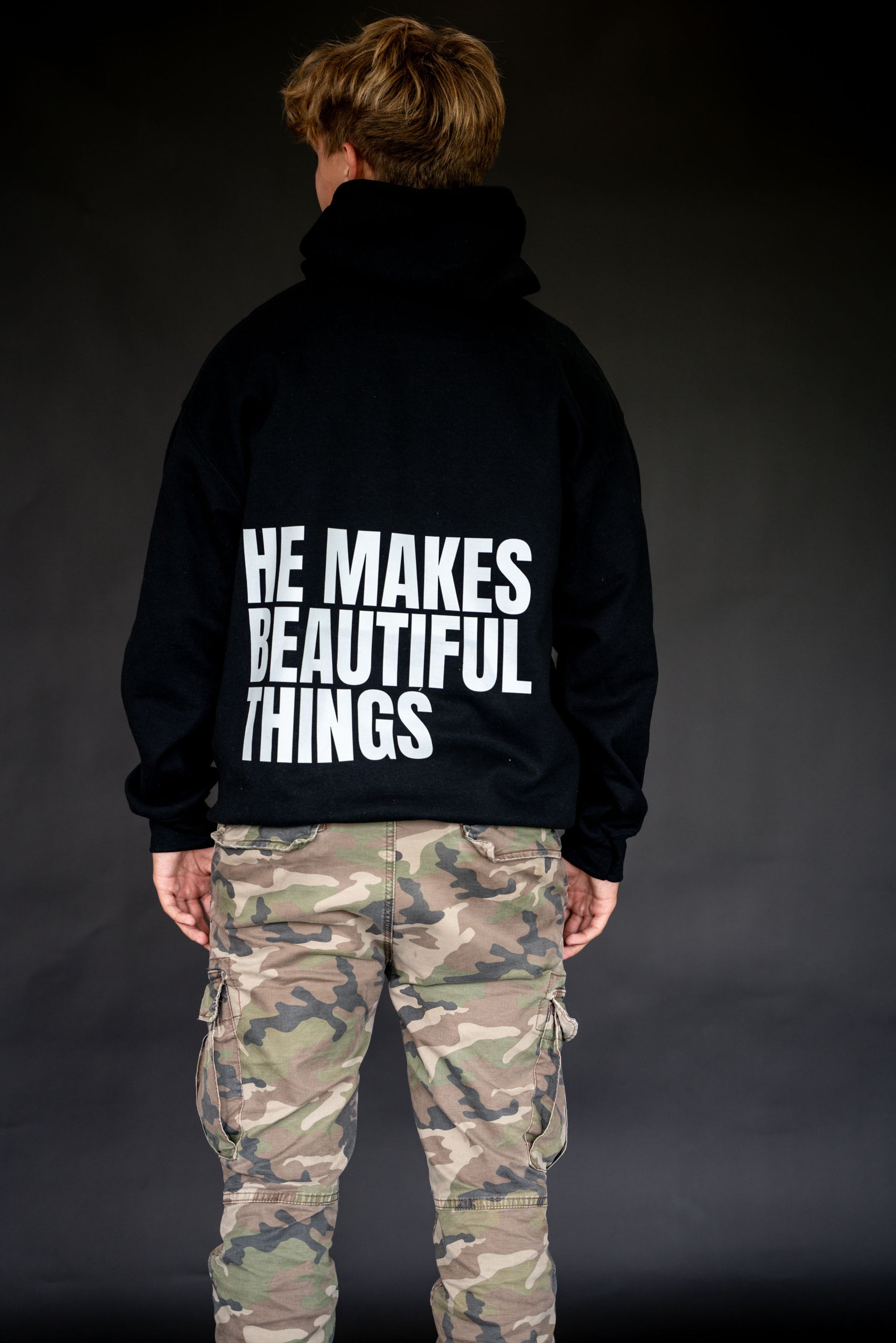 He Makes Beautiful Things Hoodie (Black and Ivory)