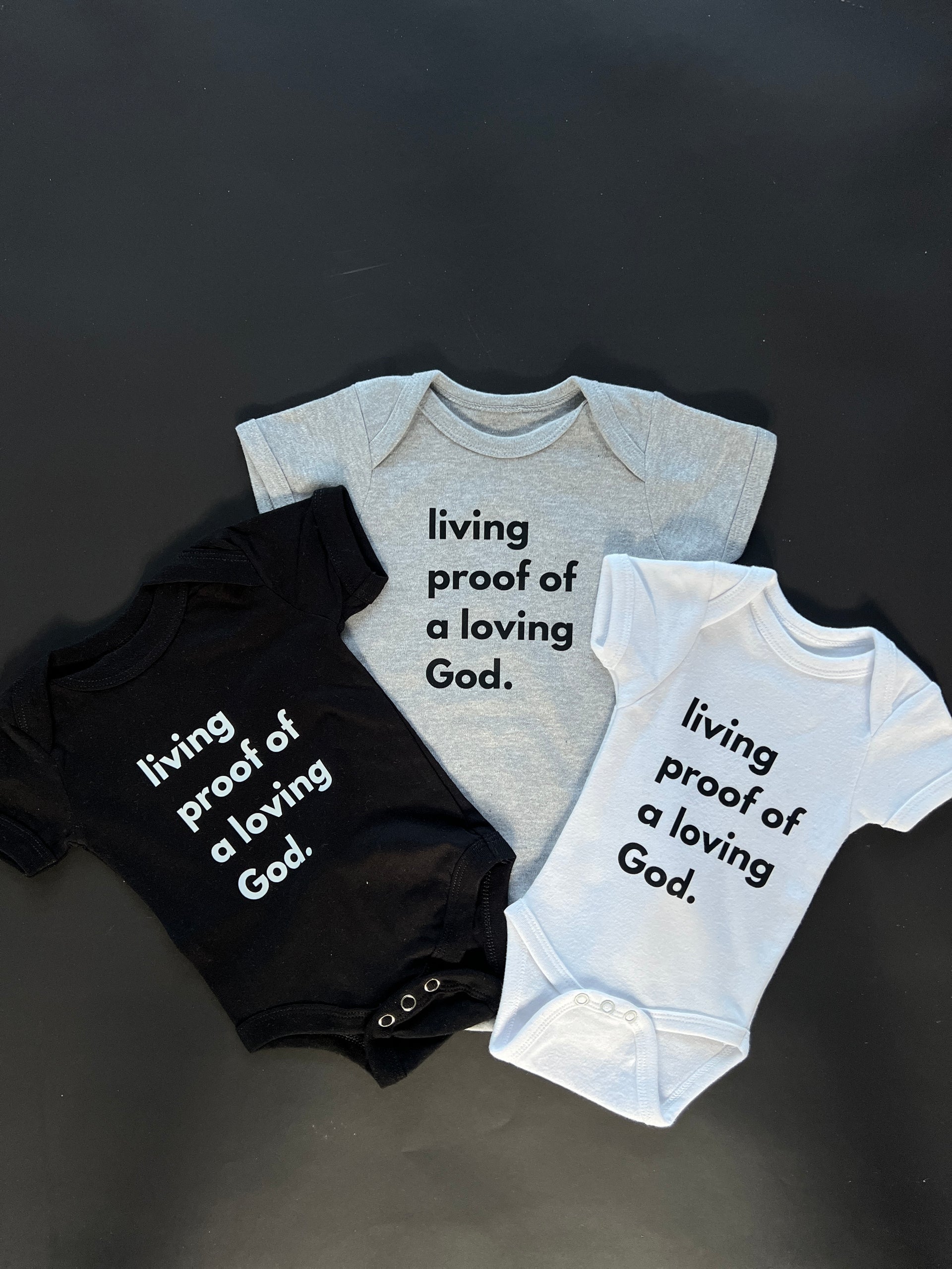 Lil Free Living Proof of a Loving God Onesie